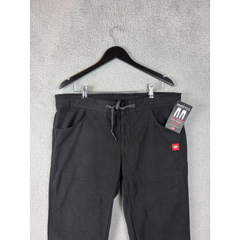 686 Pants Mens Medium Black Fleece SMARTY 3-in-1 Liner Thermal Ski Snowboard New